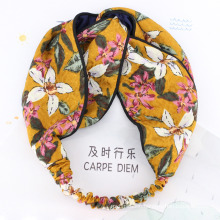 Women′s Hair Jewelry Floral Print Cloth Head Wrap Knot Hairband